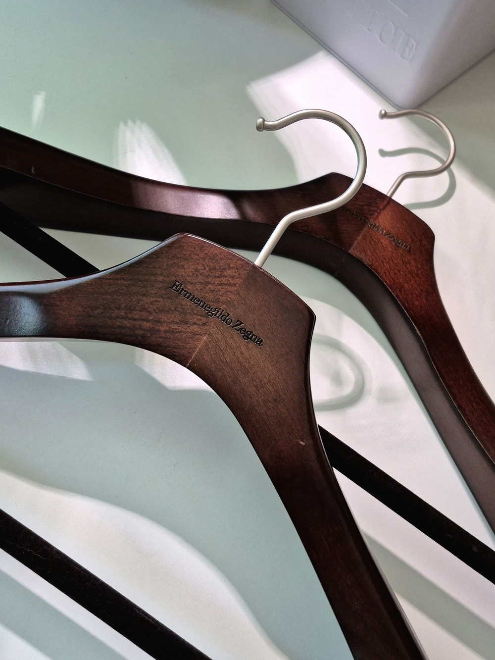 Ermenegildo Zegna Dark Brown Genuine Wooden And Velvet Luxury Suit Hangers